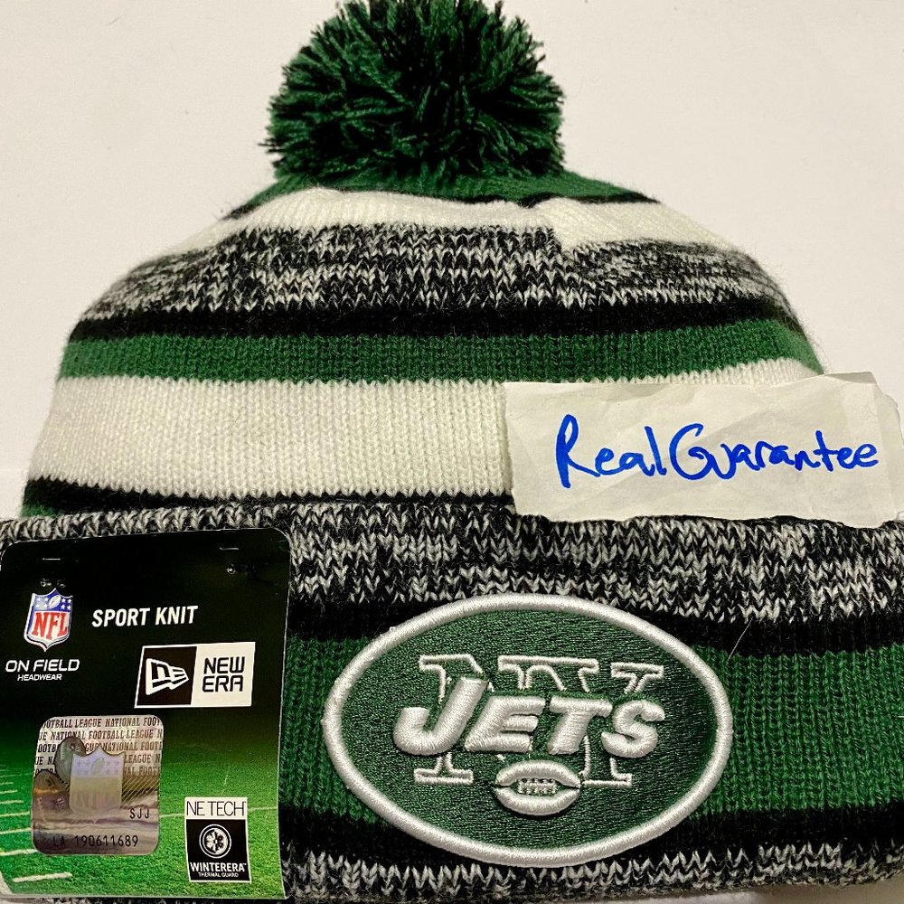 Nwt RARE 100% New Era 2014 New York Jets Knit Hat NFL Sport Winter Beanie Cap
